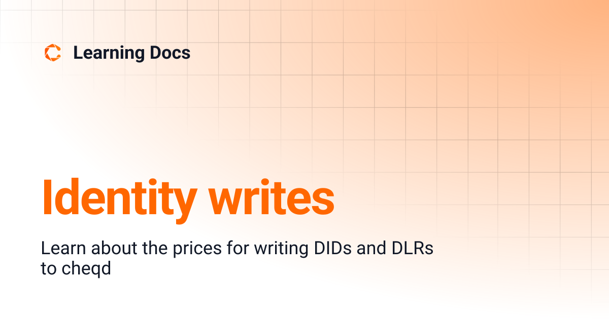 Identity writes | Learning Docs